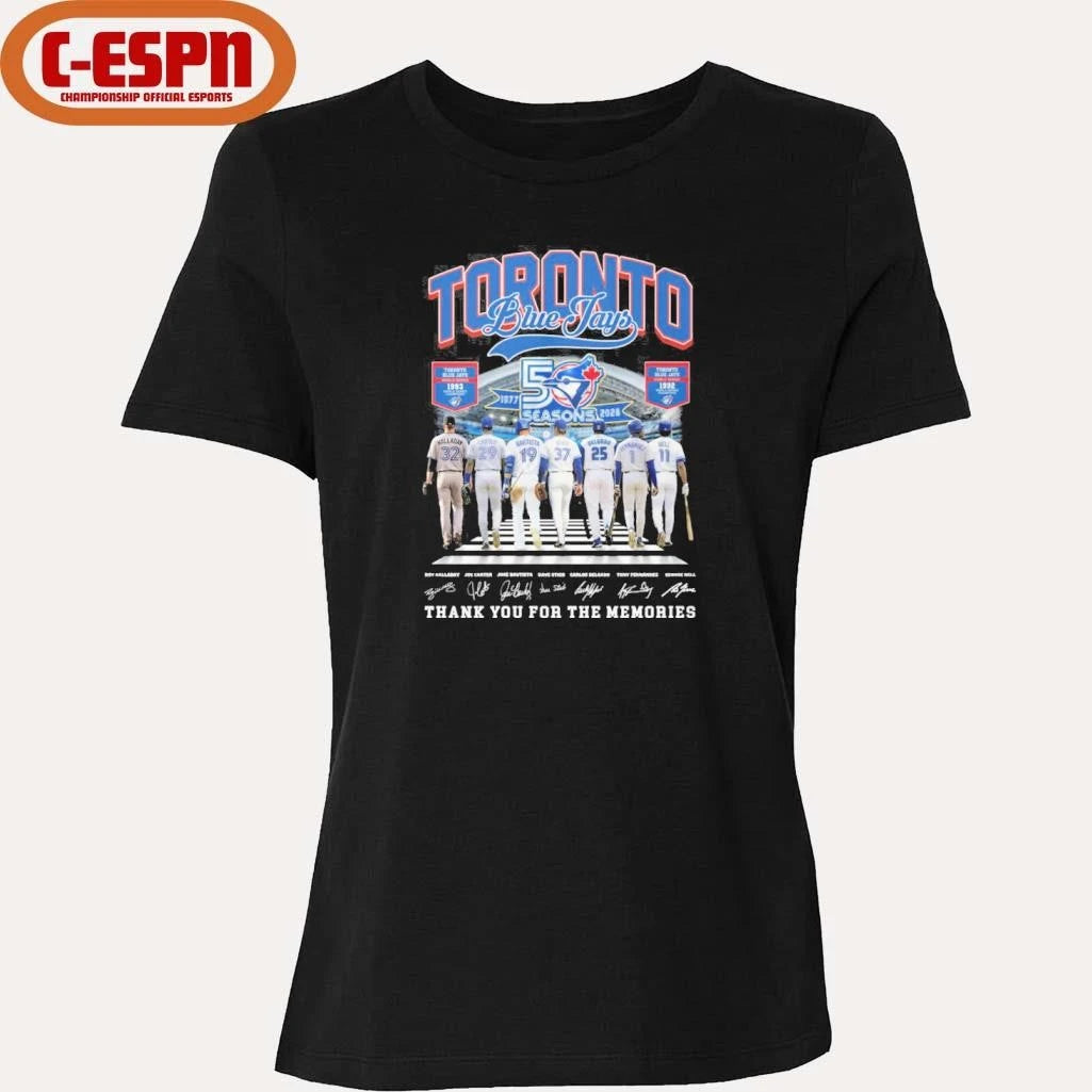 Official Toronto Blue Jays 50 Seasons 1977-2026 Thank You For The Memories Shirt