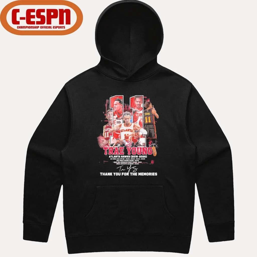 Official Trae Young Atlanta Hawks 2018-2026 Thank You Shirt