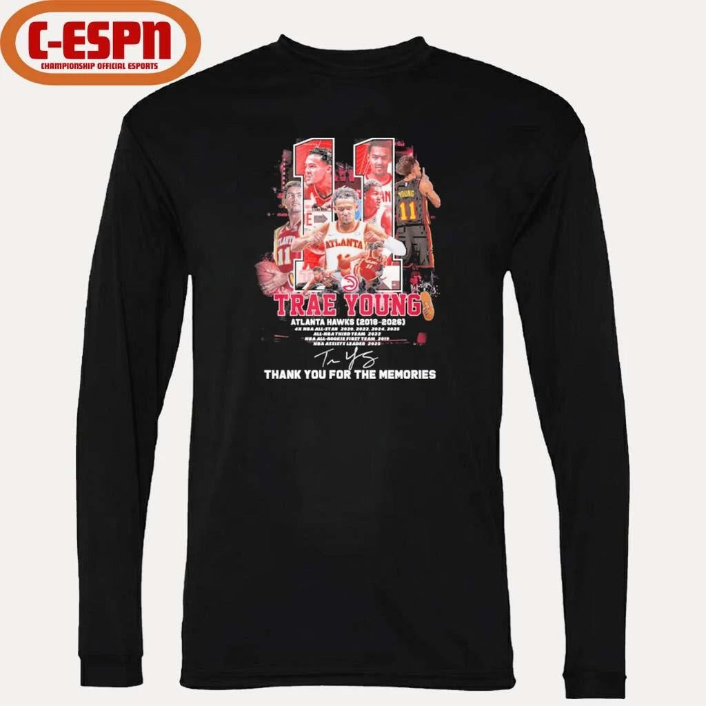 Official Trae Young Atlanta Hawks 2018-2026 Thank You Shirt