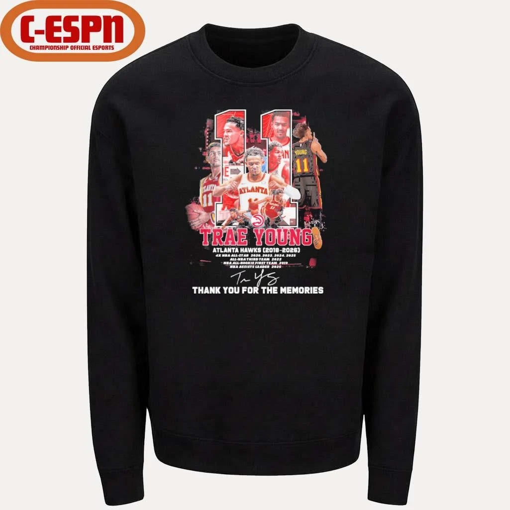 Official Trae Young Atlanta Hawks 2018-2026 Thank You Shirt