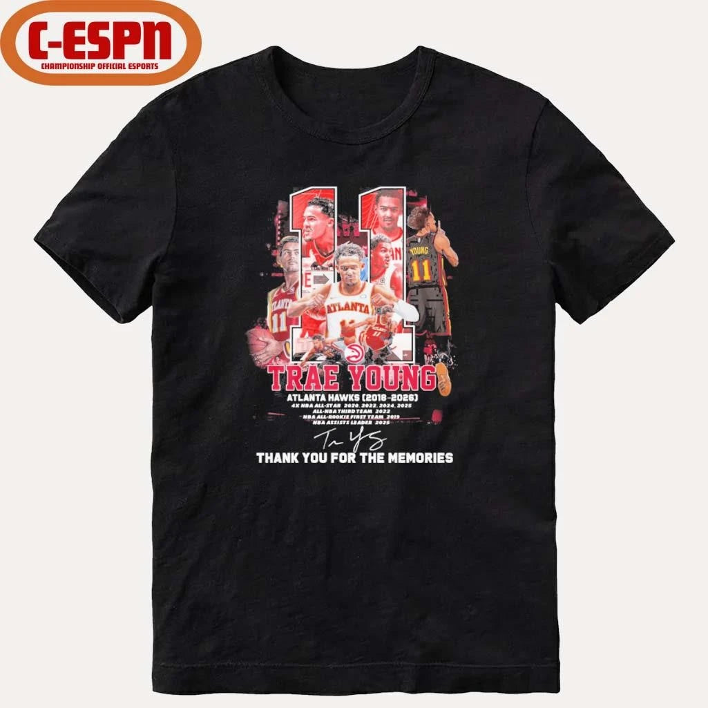 Official Trae Young Atlanta Hawks 2018-2026 Thank You Shirt