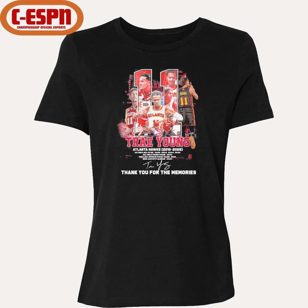 Official Trae Young Atlanta Hawks 2018-2026 Thank You Shirt