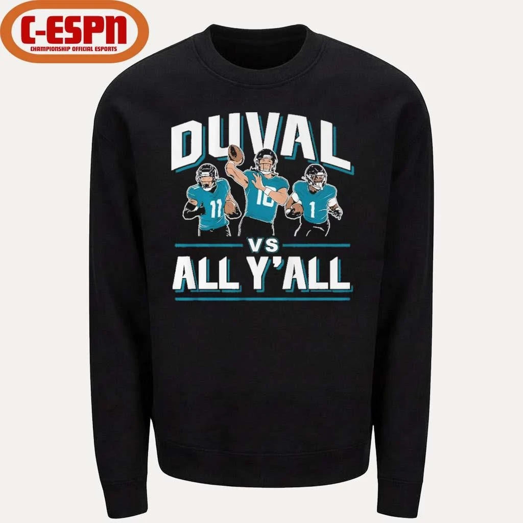 Official Trevor Lawrence, Travis Etienne, &amp; Parker Washington Duval vs. All Y’all T-Shirt