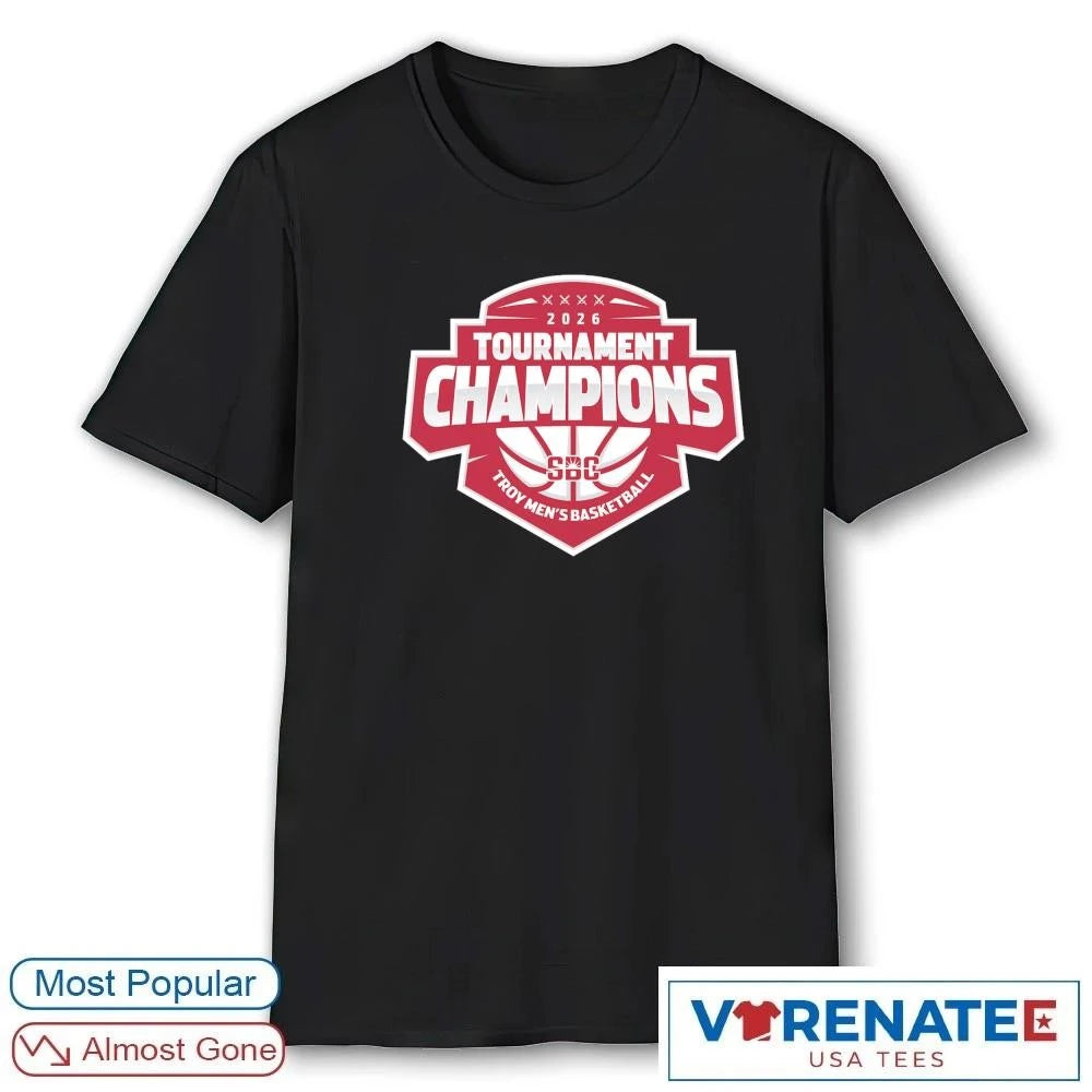 Official Troy Trojans Men’s Basketball 2026 Tournament Champions Sun Belt Conference T-Shirt For Fans