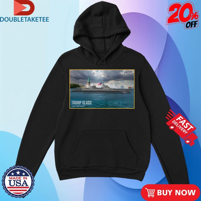 Official Trump Class Battleship USS Defiant American Flag Shirts