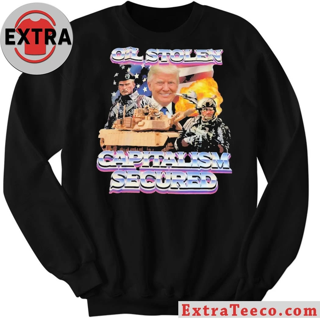 Official Trump Oil Stolen Capitalism Secured Flag American Shirt