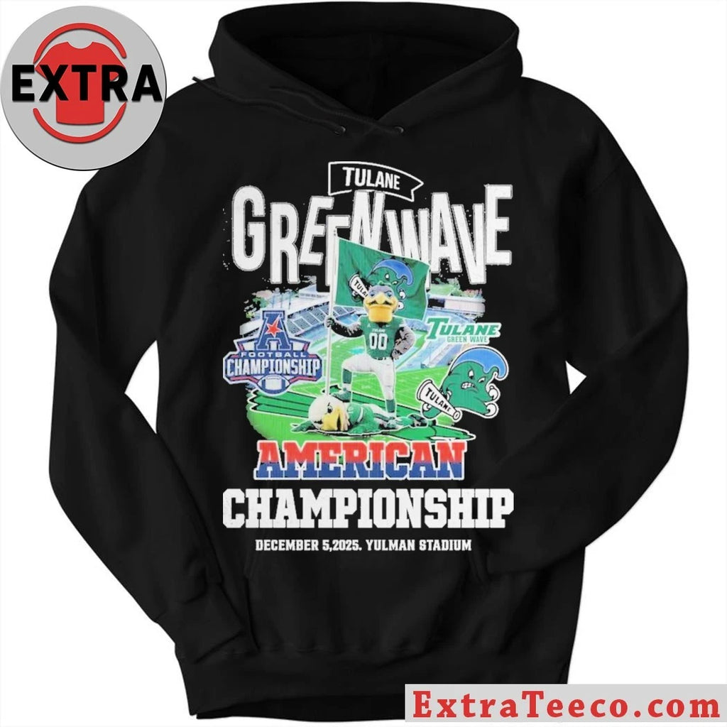 Official Tulane Green Wave American Championship December 5 2025 Yulman Stadium Victory Logo T-Shirt