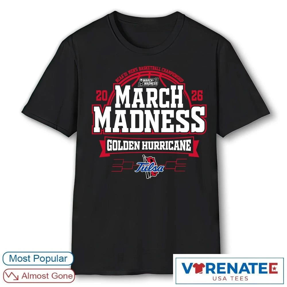 Official Tulsa Golden Hurricane 2026 NCAA DI Men’s Basketball Championship March Madness Bound T-Shirt