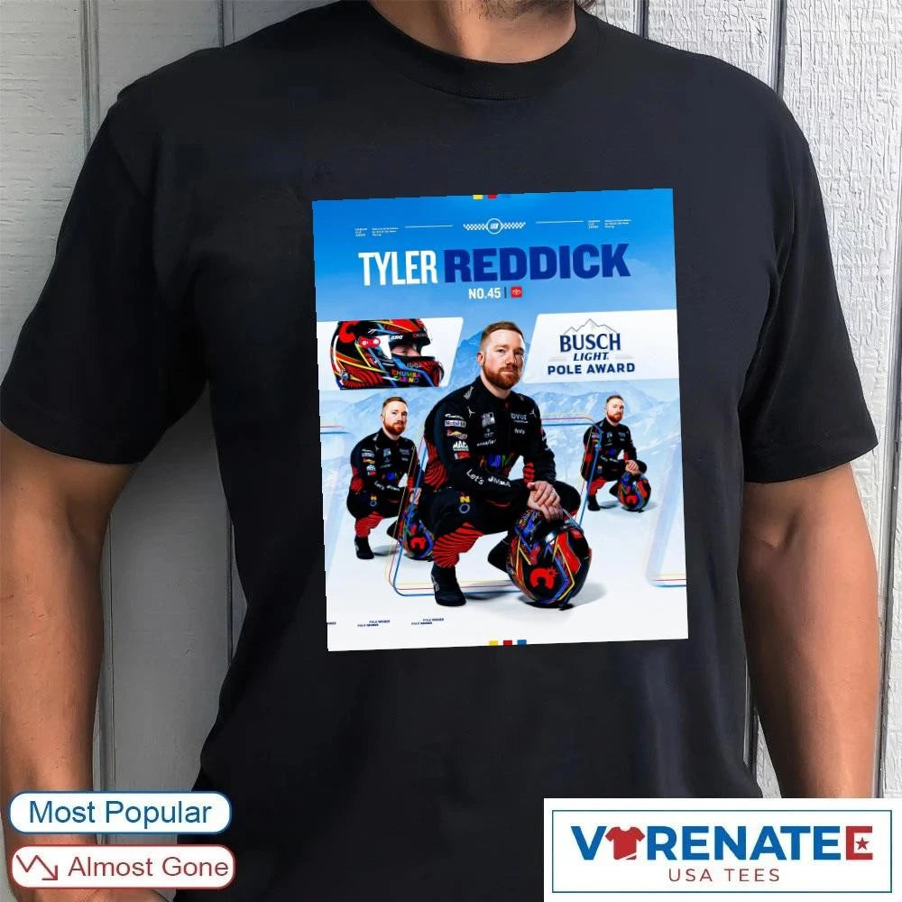 Official Tyler Reddick No 45 Busch Light Pole Award Nascar 2026 Poster t-shirt