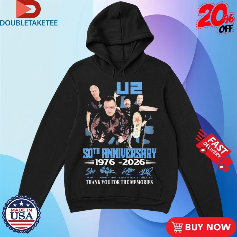 Official U2 50th Anniversary 1976 2026 Thank You For The Memories Shirts