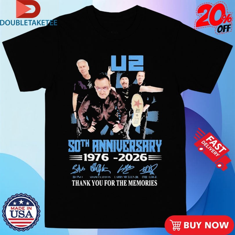 Official U2 50th Anniversary 1976 2026 Thank You For The Memories Shirts