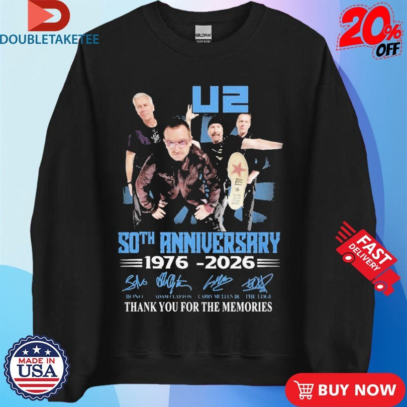 Official U2 50th Anniversary 1976 2026 Thank You For The Memories Shirts