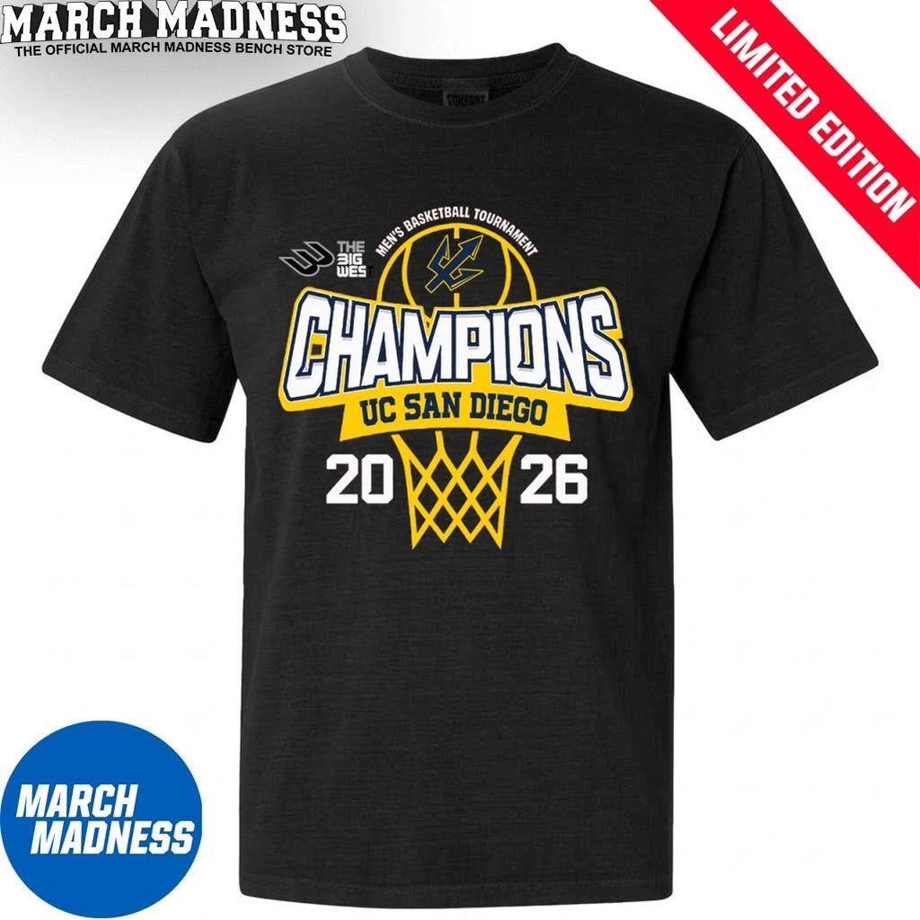 Official UC San Diego Tritons 2026 The Big West Conference Men’s Basketball Tournament Champions Shirt