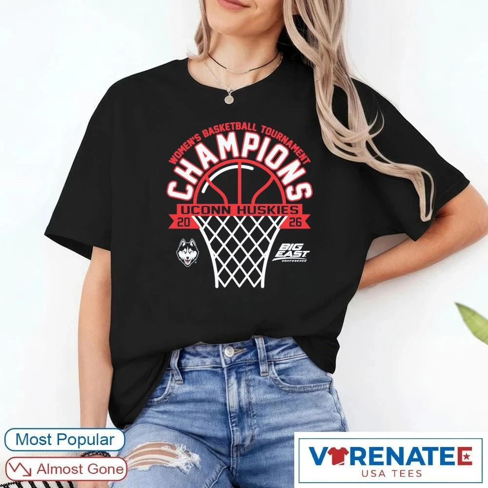 Official UConn Huskies 2026 Big East Women’s Basketball Tournament Champions T-Shirt For Fans
