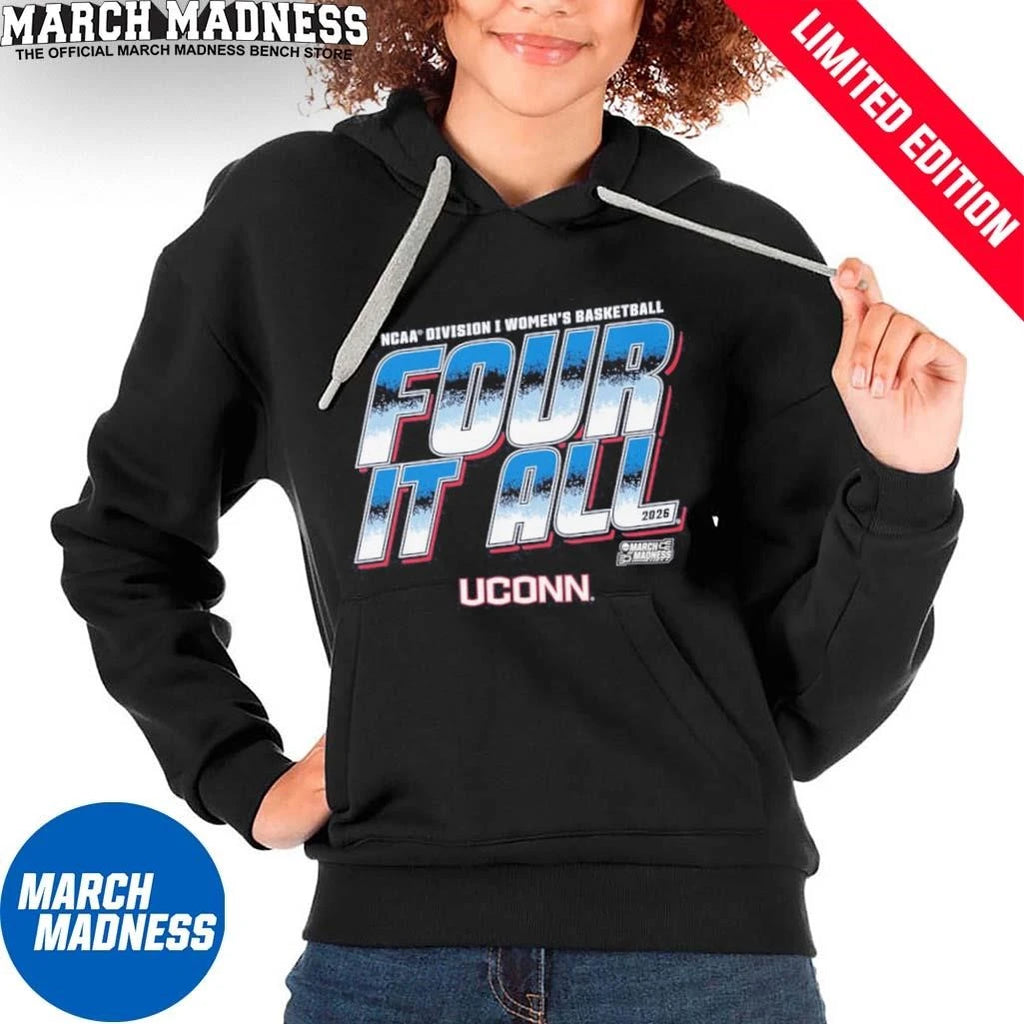 Official UConn Women’s Basketball Four It All 2026 March Madness Shirt
