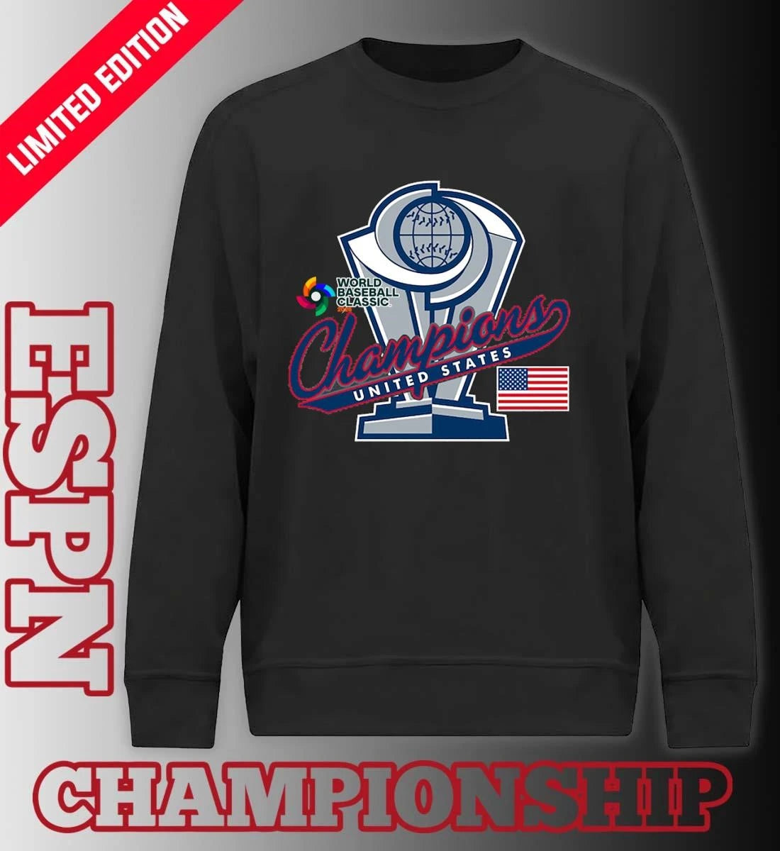 Official USA 2026 World Baseball Classic Champions Trophy Shirt