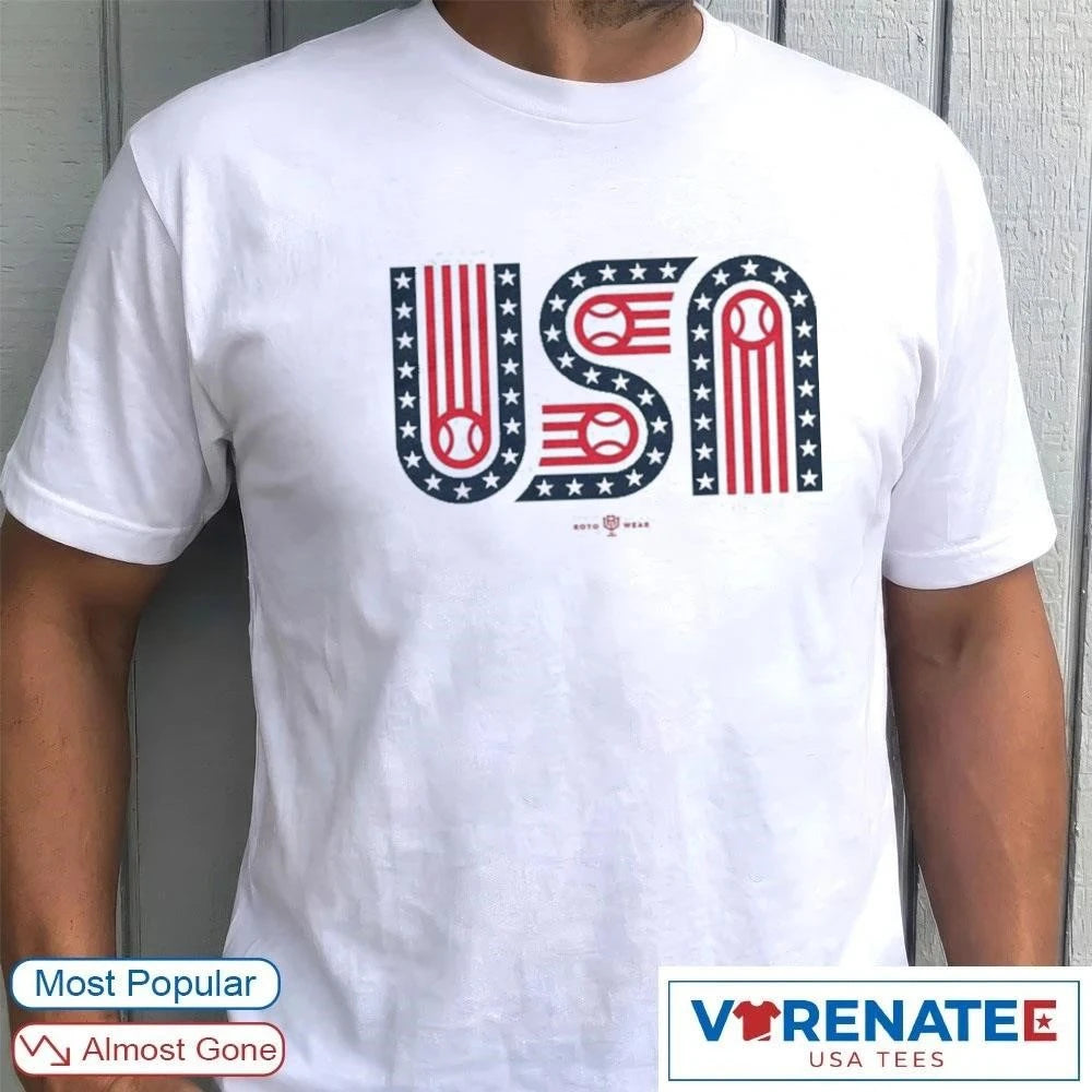 Official USA Stars, Stripes and Baseball T-Shirt