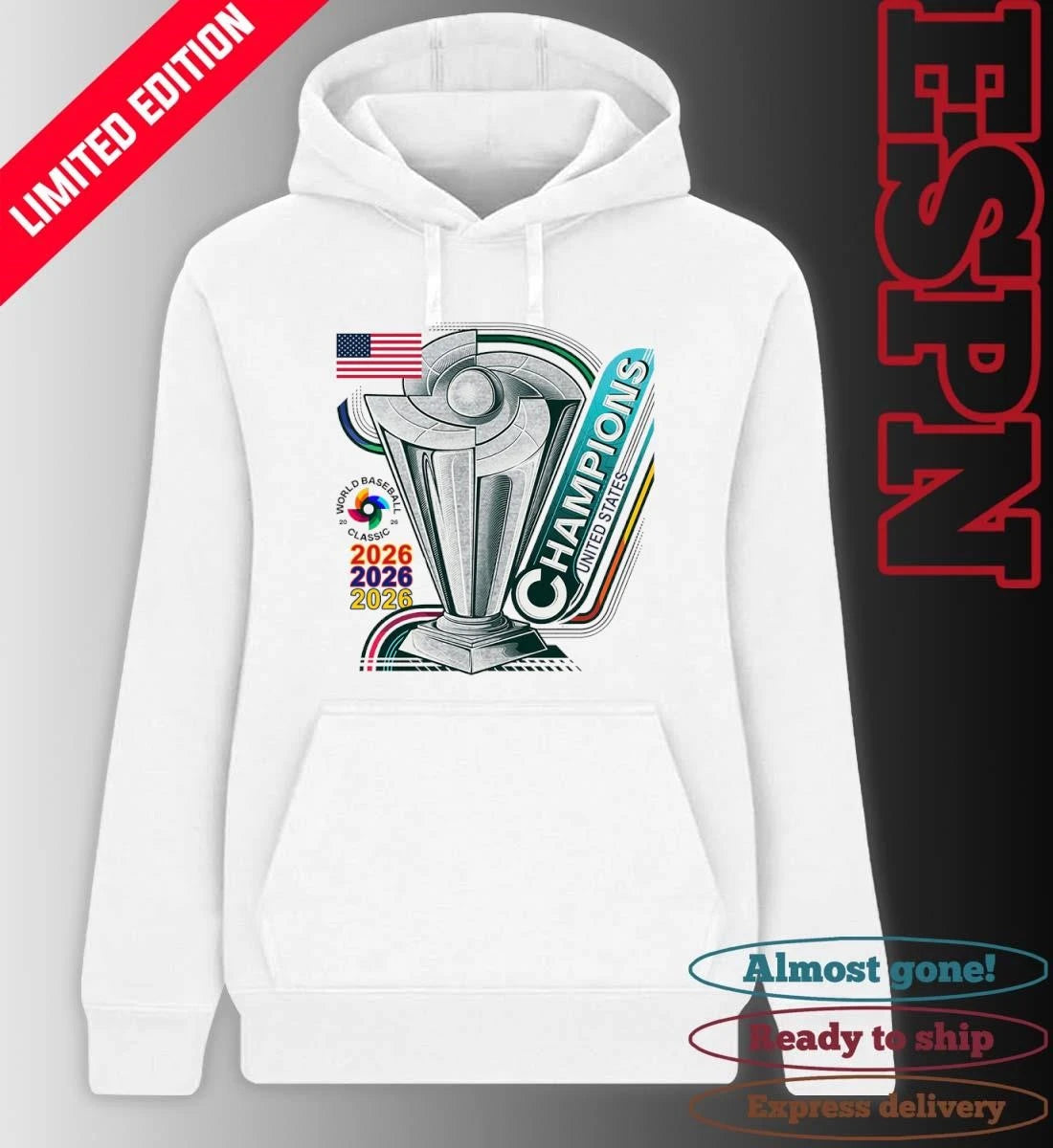 Official USA Team 2026 World Baseball Classic Champions T-Shirt