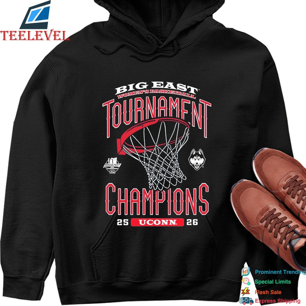 Official Uconn Huskies ’25-2026 Big East Women’s Basketball Tournament Champions T-Shirts