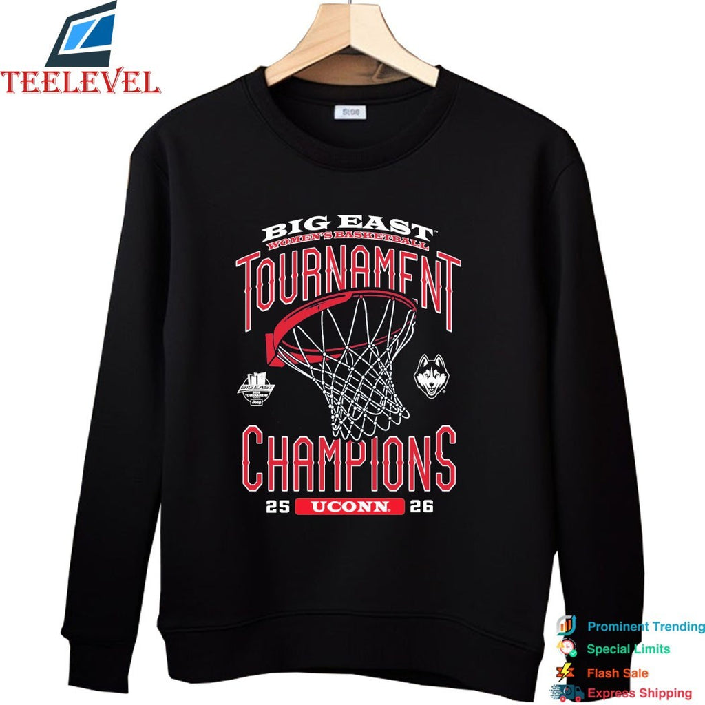 Official Uconn Huskies ’25-2026 Big East Women’s Basketball Tournament Champions T-Shirts