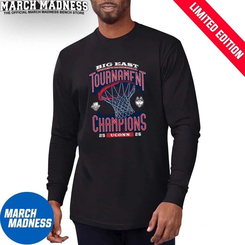 Official Uconn Huskies Big East Women’s Basketball Tournament Champions 2026 T-Shirt