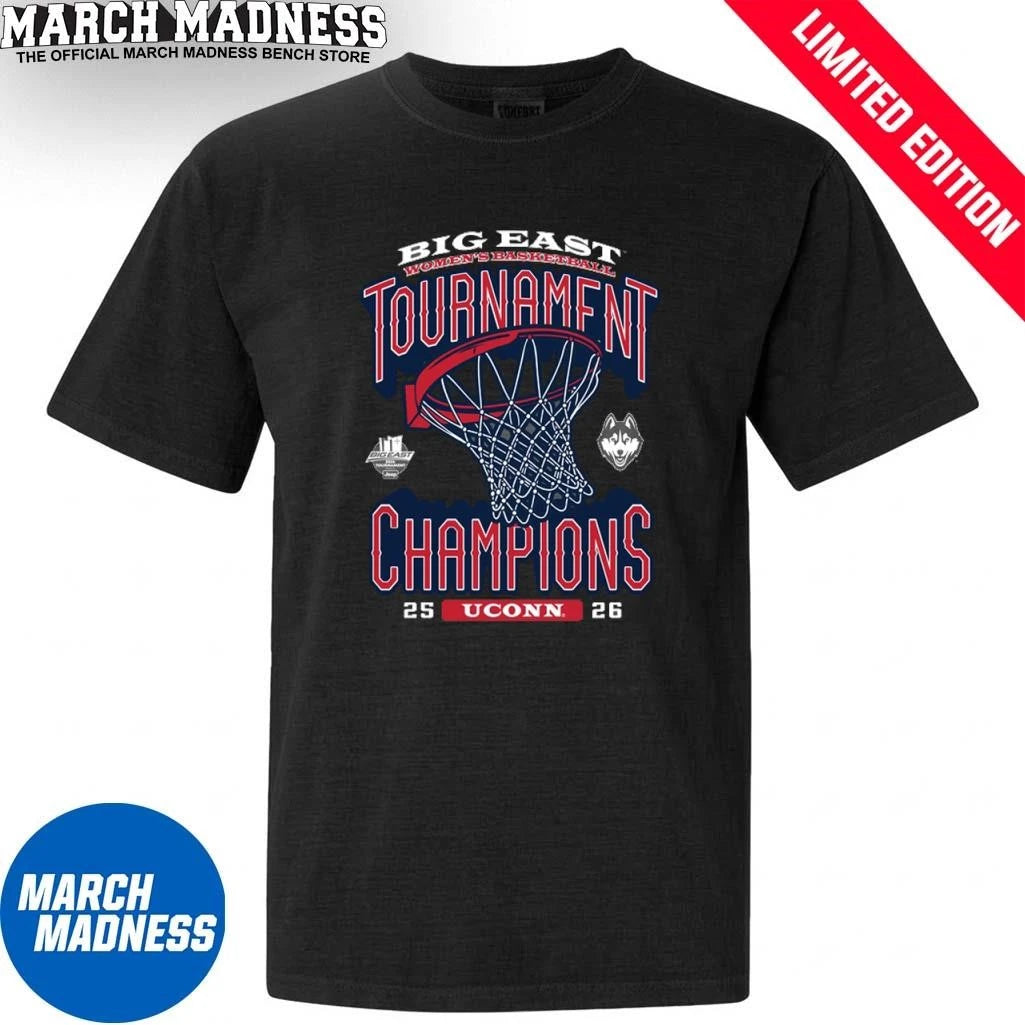 Official Uconn Huskies Big East Women’s Basketball Tournament Champions 2026 T-Shirt