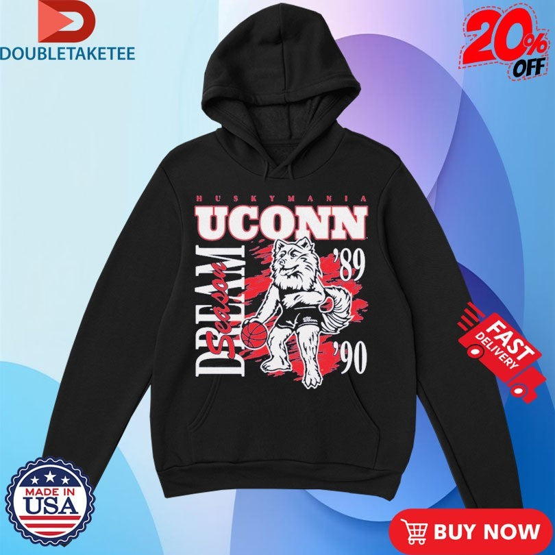 Official Uconn Huskies Men’s Basketball Dream Season 1989-90 Big East Mascot Shirts