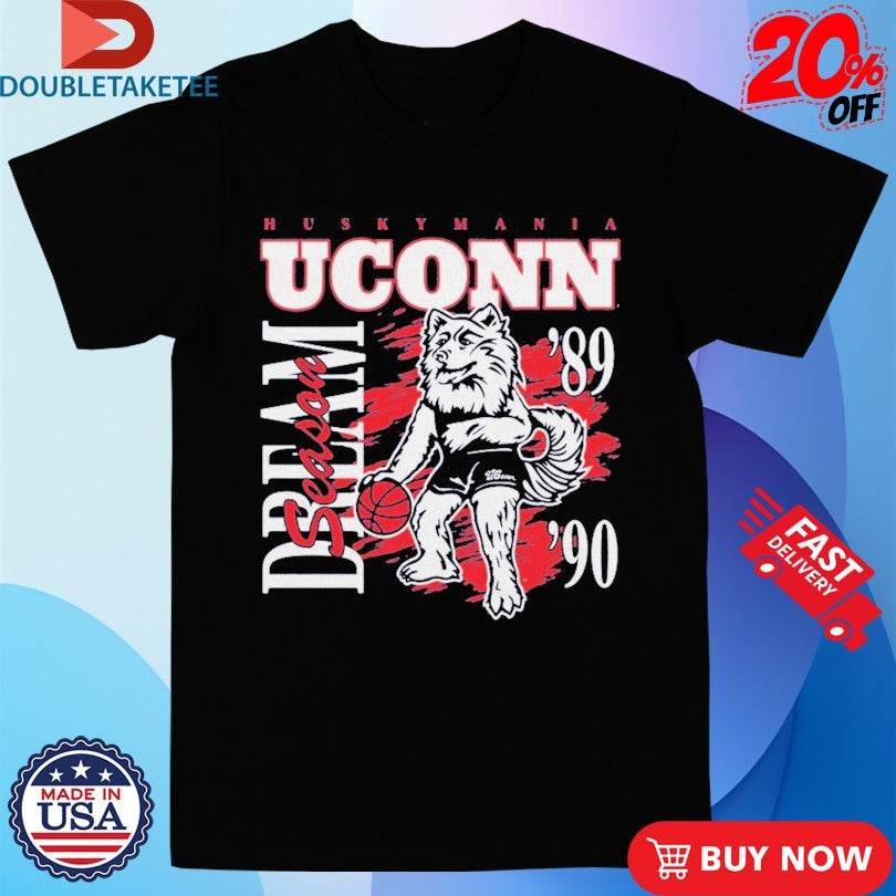 Official Uconn Huskies Men’s Basketball Dream Season 1989-90 Big East Mascot Shirts