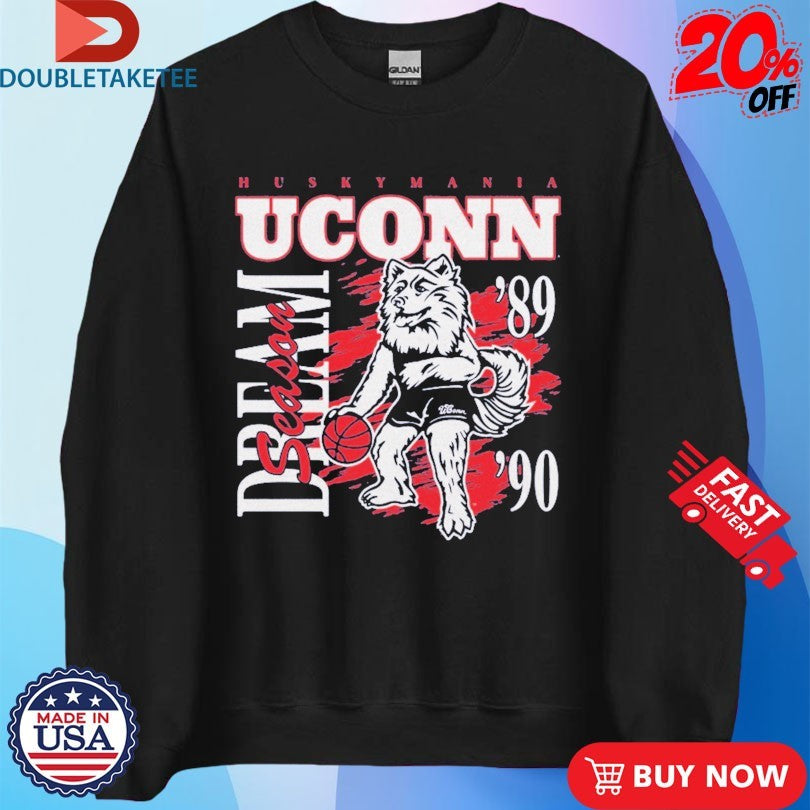 Official Uconn Huskies Men’s Basketball Dream Season 1989-90 Big East Mascot Shirts
