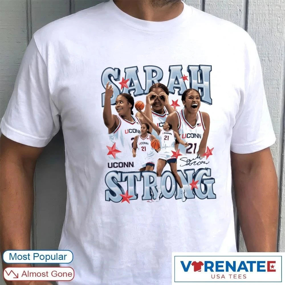 Official Uconn Huskies Sarah Strong Women’s Basketball Champ Signature T-Shirt