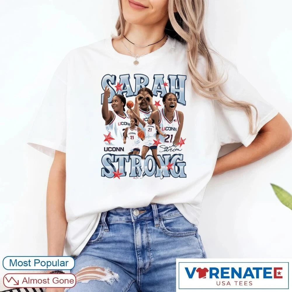 Official Uconn Huskies Sarah Strong Women’s Basketball Champ Signature T-Shirt