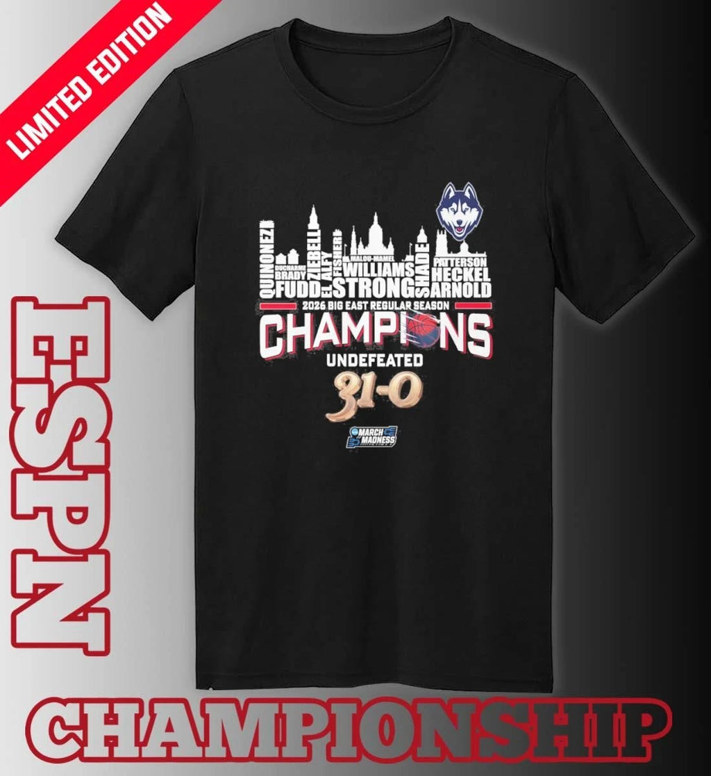 Official Uconn Huskies Undefeated 2025-2026 Women’s Basketball Regular Season 31-0 Shirt