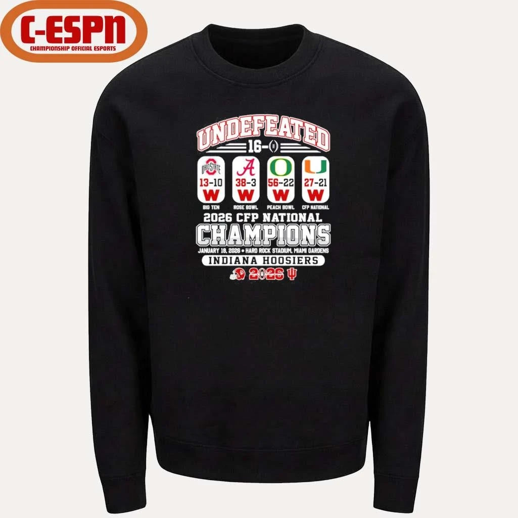 Official Undefeated 16-0 IU Football National Champions Beat OSU, Alabama, Oregon And Miami Shirt