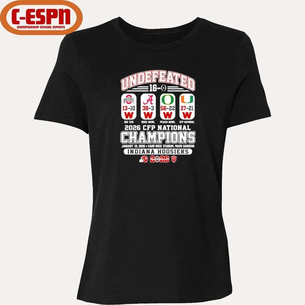 Official Undefeated 16-0 IU Football National Champions Beat OSU, Alabama, Oregon And Miami Shirt