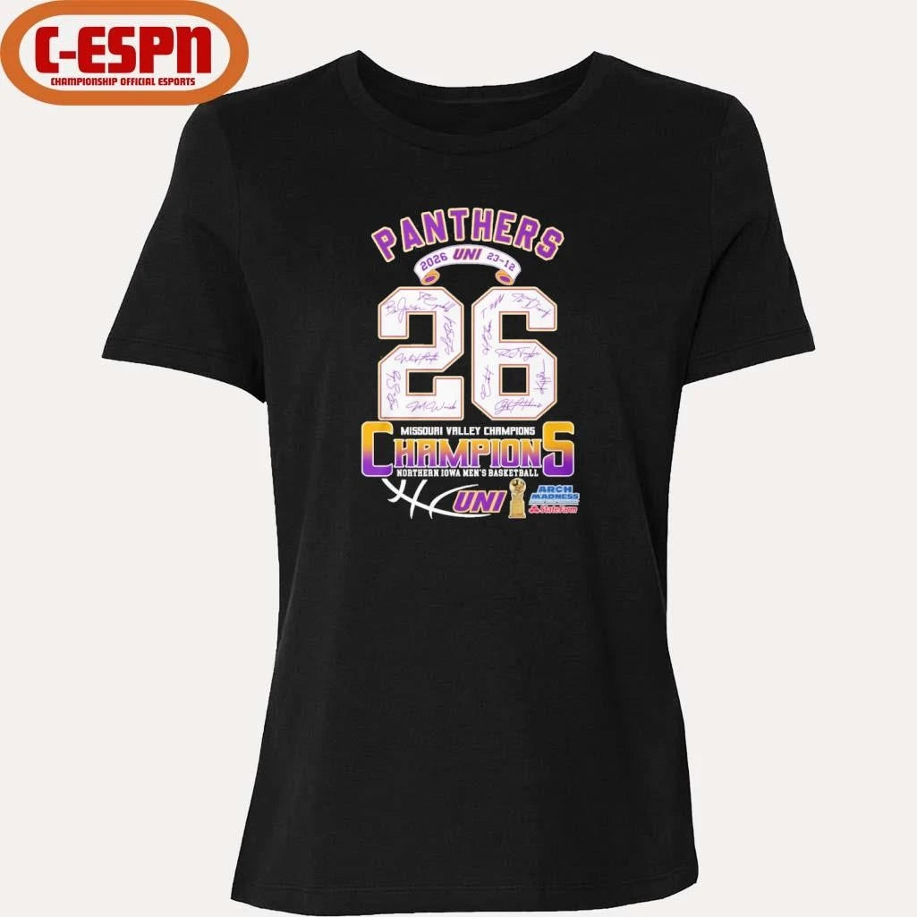 Official Uni Panthers Men’s Basketball 2026 MVC Tournament Champions 23-12 Shirt