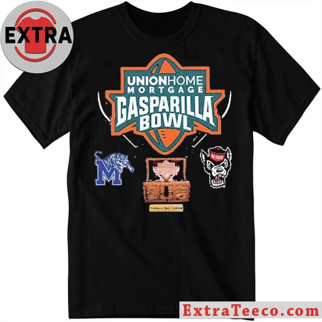Official Union Home Mortgage Gasparilla Bowl Memphis Tigers Versus NC State Wolfpack Bowl Season College Football 2025 2026 Logo Shirt