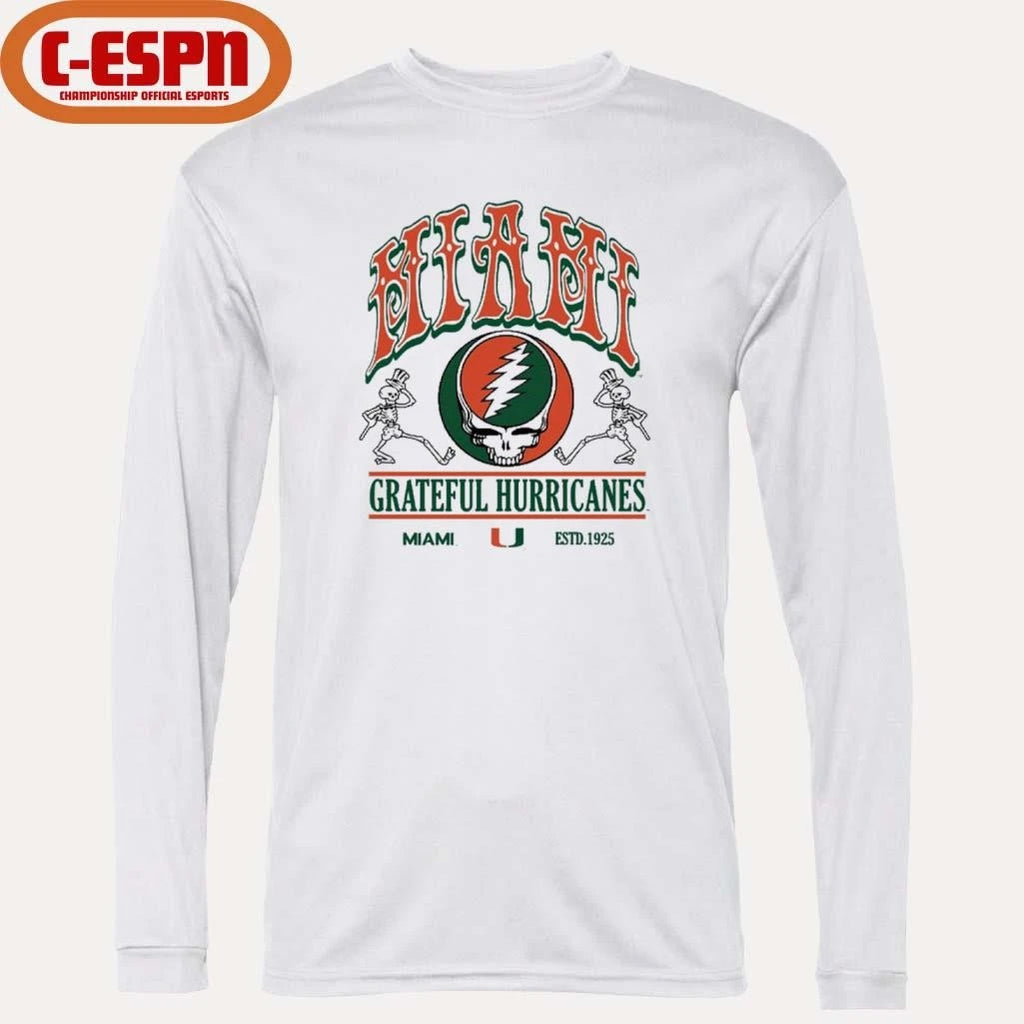 Official University Of Miami X Grateful Hurricanes Shirt
