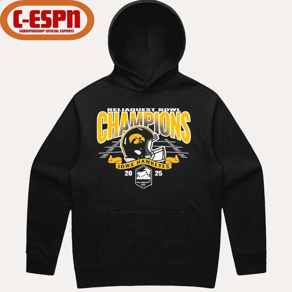 Official University of Iowa Hawkeyes Football 2025 ReliaQuest Bowl Champions Shirt