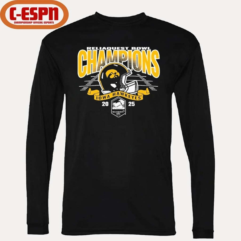Official University of Iowa Hawkeyes Football 2025 ReliaQuest Bowl Champions Shirt