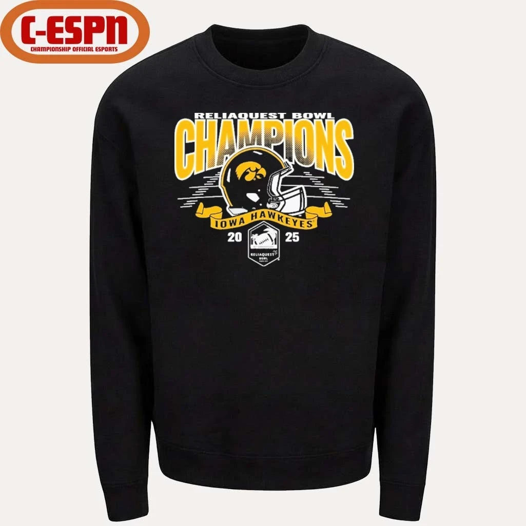 Official University of Iowa Hawkeyes Football 2025 ReliaQuest Bowl Champions Shirt