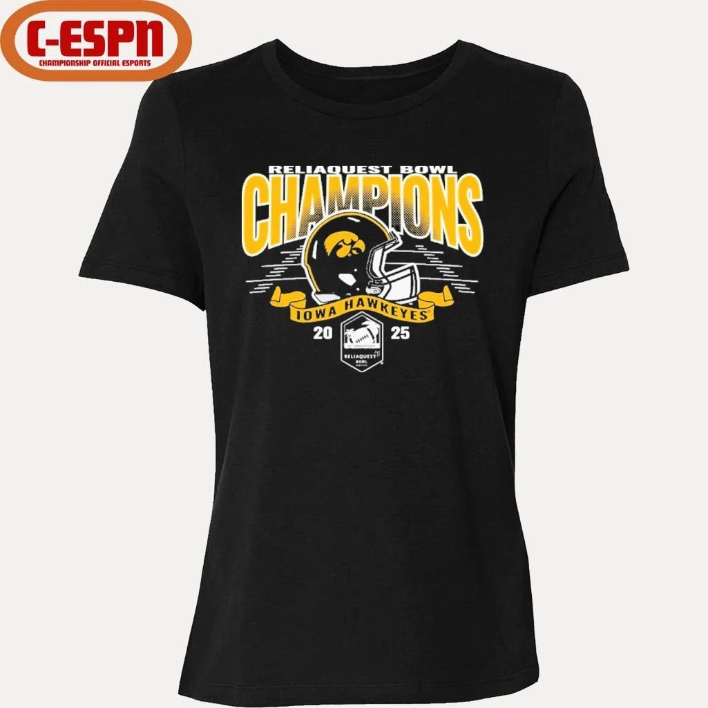 Official University of Iowa Hawkeyes Football 2025 ReliaQuest Bowl Champions Shirt