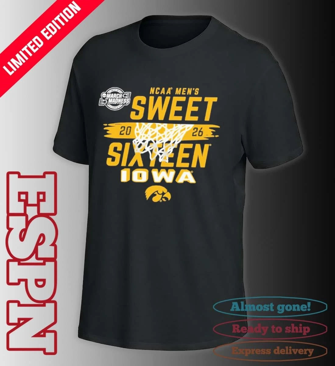 Official University of Iowa Men’s Basketball Sweet Sixteen Bound Shirt