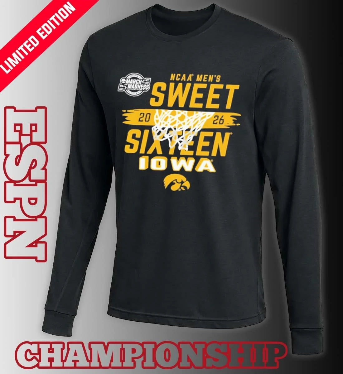 Official University of Iowa Men’s Basketball Sweet Sixteen Bound Shirt