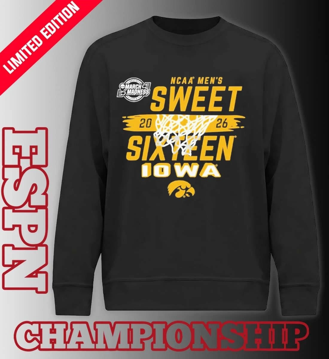 Official University of Iowa Men’s Basketball Sweet Sixteen Bound Shirt