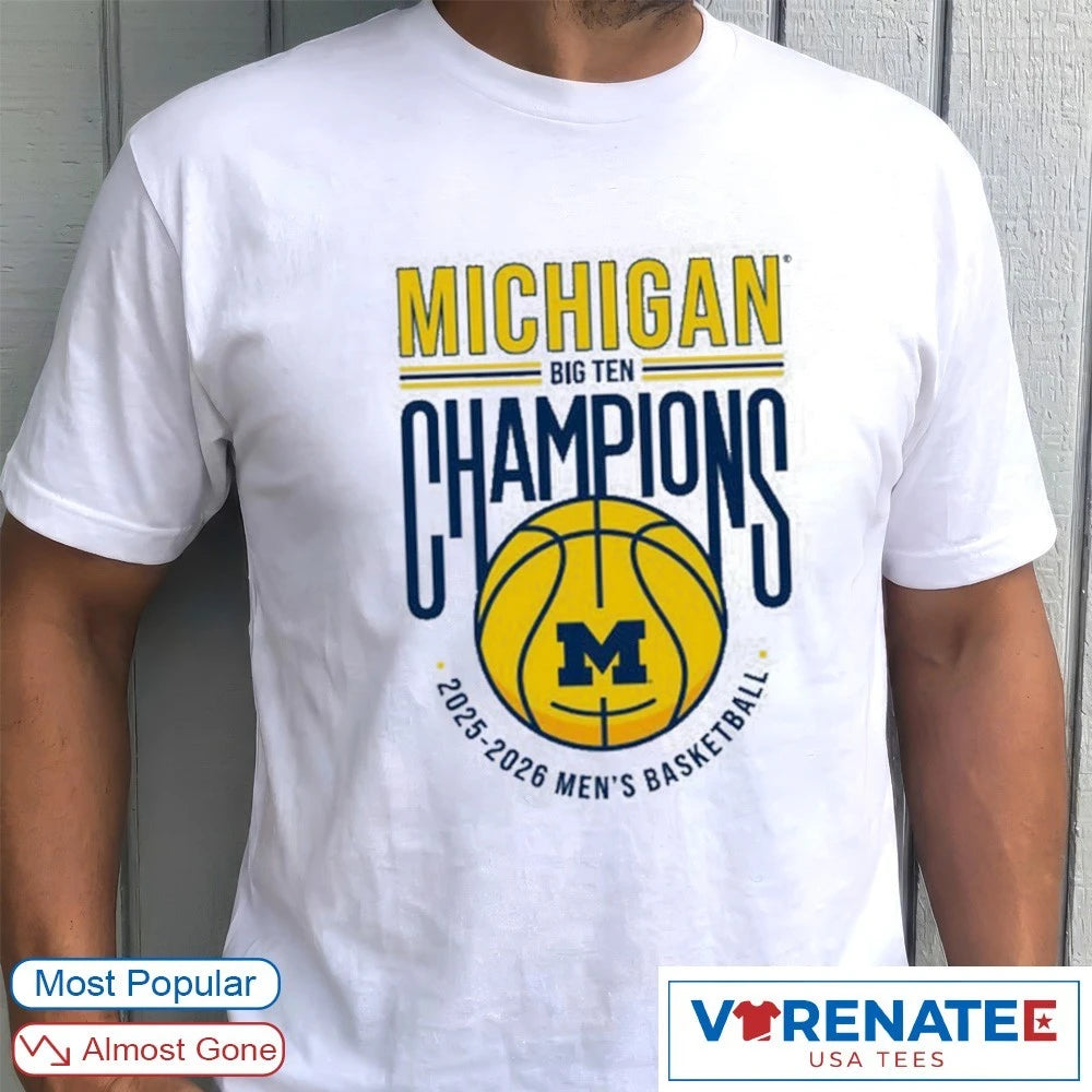 Official University of Michigan Men’s Basketball 2025-2026 Big Ten Regular Season Champions T-Shirt