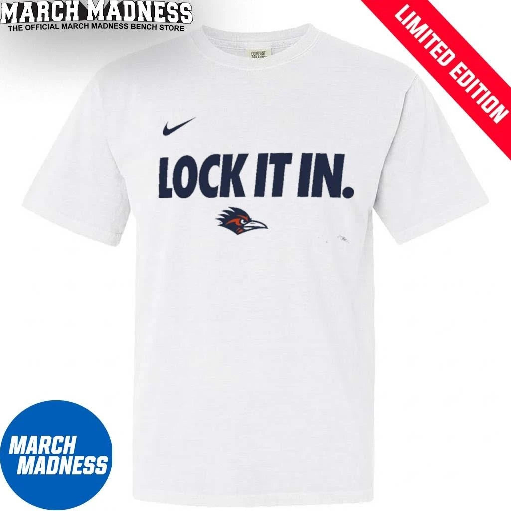 Official University of Texas San Antonio Basketball Lock It In Bench T-Shirt