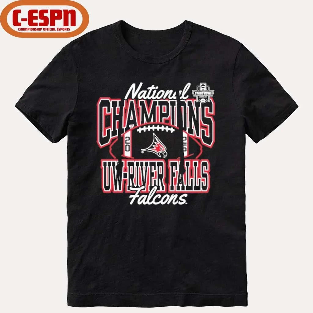 Official University of Wisconsin – River Falls Football 2025 DIII National Champions Shirt