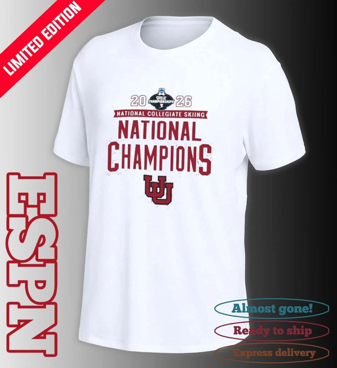Official Utah Utes 2026 NCAA Skiing National Champions T-Shirt