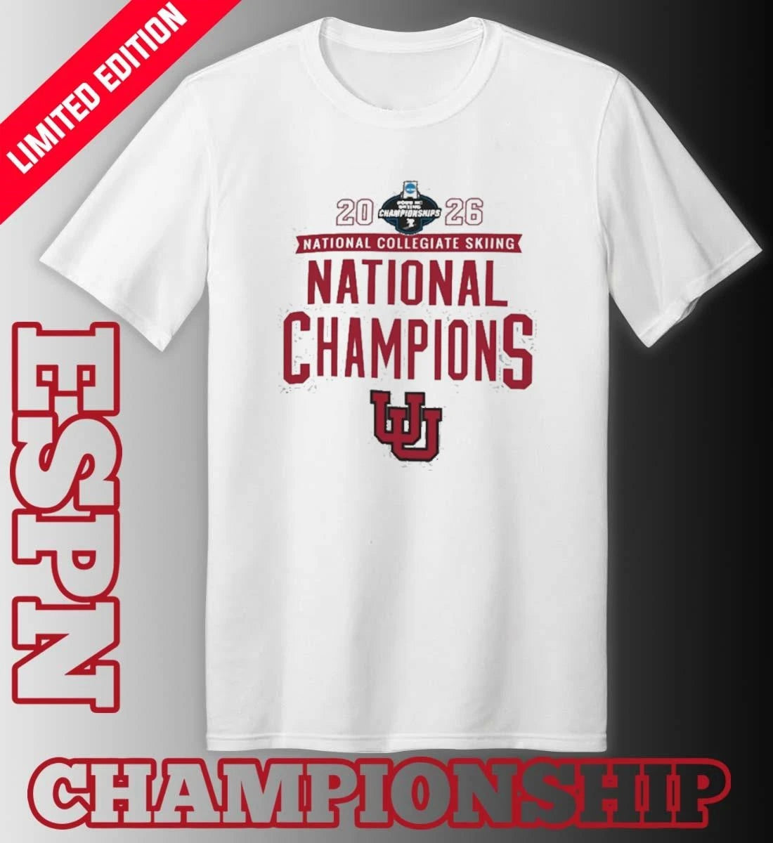 Official Utah Utes 2026 NCAA Skiing National Champions T-Shirt