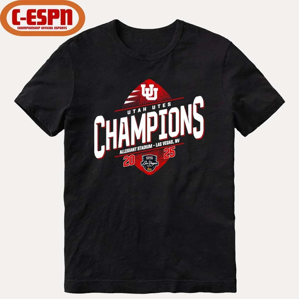 Official Utah Utes SRS Distribution Las Vegas Bowl Champions T-shirt